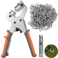 Tarp Grommet Kit Metal with 500 Grommets, Eyelet and Grommet Punch Tool for Fabric Tarps. 