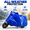 Waterproof Bike & Scooter Cover | Heavy Duty Cross Laminated Blue | UV, Dust & Rain Protection | Universal Full Body Motorbike/Scooty Cover. 