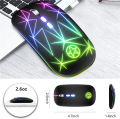 A20 Bluetooth Wireless Mice 2.4Ghz Light Emitting Charging RGB Gaming Office 5 Keys Metal Scroll Wheel. 