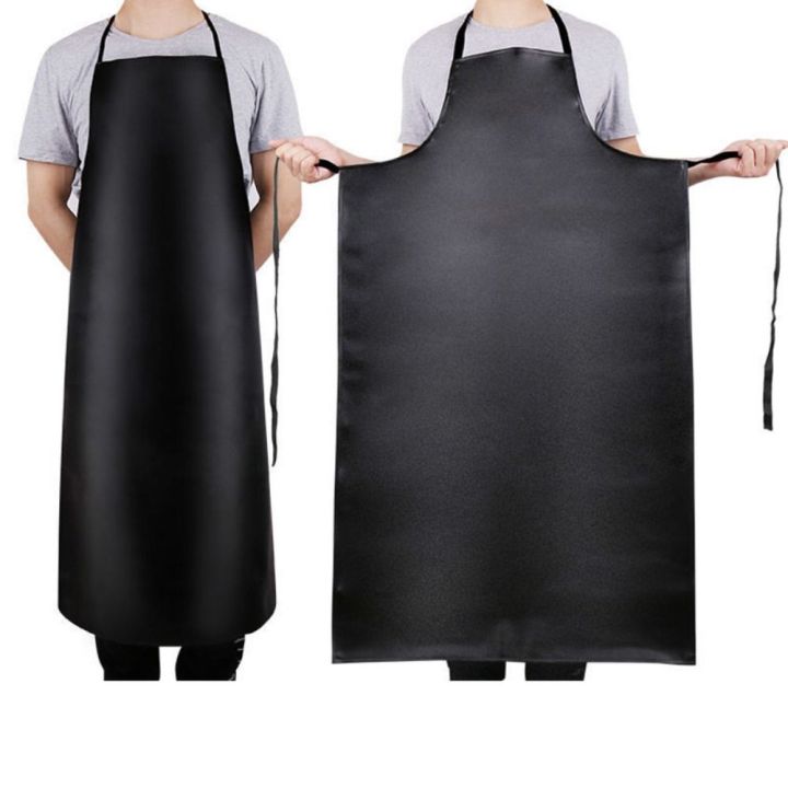 Long Waterproof Butcher PVC Oil-proof Apron Kitchen Work Clothes Chef ...