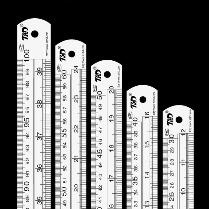 5-Pack 15cm (6 Inch) Stainless Steel Straight Ruler – Side-Marked, Precision 0.5mm & 1/64", Dual-Sided Inches & Centimeters, Silver Tone