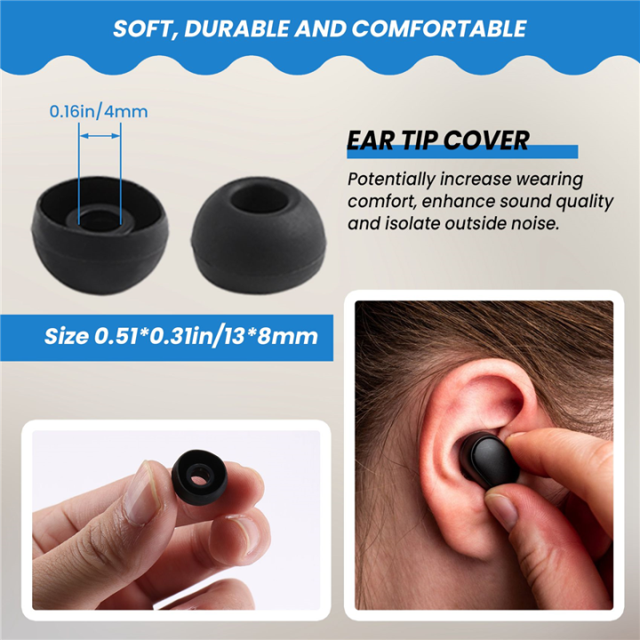 (COKP)%2050%20Pcs%20Black%20Earbuds%20Earpiece%20In%20Ear%20Buds%20Tip%20Cover%20Replacement%20-%20Image%202