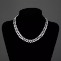 ANX Cuban Link Rhinestone Necklace Cuban Chain Ice Chain For Men - 3 Different Colors | Fashion Rhinestone Necklace For Men. 