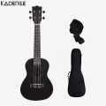 Kadence Black 23" Concert Ukulele With Strap And Bag | Black Solid Wooden Durable Concert Ukulele. 