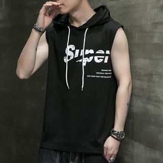 Summer Thin Vest Men's Hooded ins Sleeveless T-Shirt Loose Men's Clothes Sports Waistcoat Outer Waistcoat Inner Waistcoat