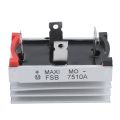 FORIDE 3X Aluminum Heatsink Base Single Phase Bridge Rectifier Diode 75A 1000V. 