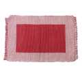 White/red Color Box Pattern Design Table Placement Mat. 