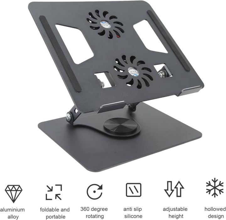 Adjustable%20360%C2%B0%20Rotaing%20Portable%20Foldable%20Aluminum%20Alloy%20Tabletop%20Laptop%20Stand%20with%20fan%20-%20Image%202