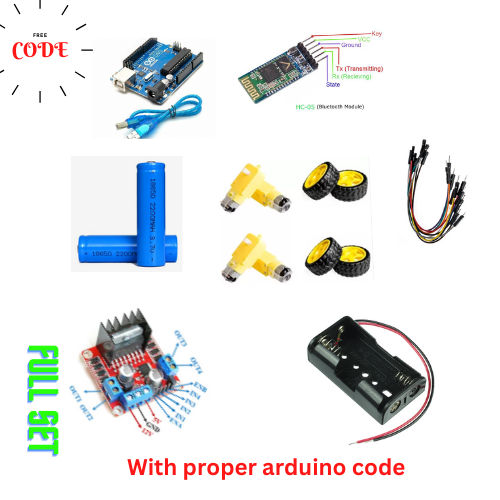 RC Bluetooth car full set (With Free Arduino Code And Diagram)