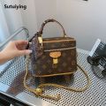 Sutuiying 2024 Vintage Girls Shoulder Bag Handbag Printing Ladies Fashion 2025 Crossbody Small Square Bag Simple Chain Girls Cosmetic Bag. 