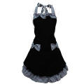 Red/Black Uniform Apron Cute And Sweet Polyester Hanging Neck Apron Adjustable Apron for Cafe  Specialty Restaurant Flower Shop Art Training Class Shopping Guide Event Display Service Bakery Studio. 