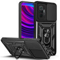 Vantime for Xiaomi Redmi Note 10 Pro 4G Case Stand Slide Lens Cover Shockproof Hard Phone Back Casing. 