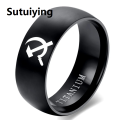 Sutuiying MOREDEAR 2020 Fashion Jewelry Hammer and Sickle Ring Titanium Steel Rings 8mm Men's Ring Cocktail Ring for Anniversary Gift. 