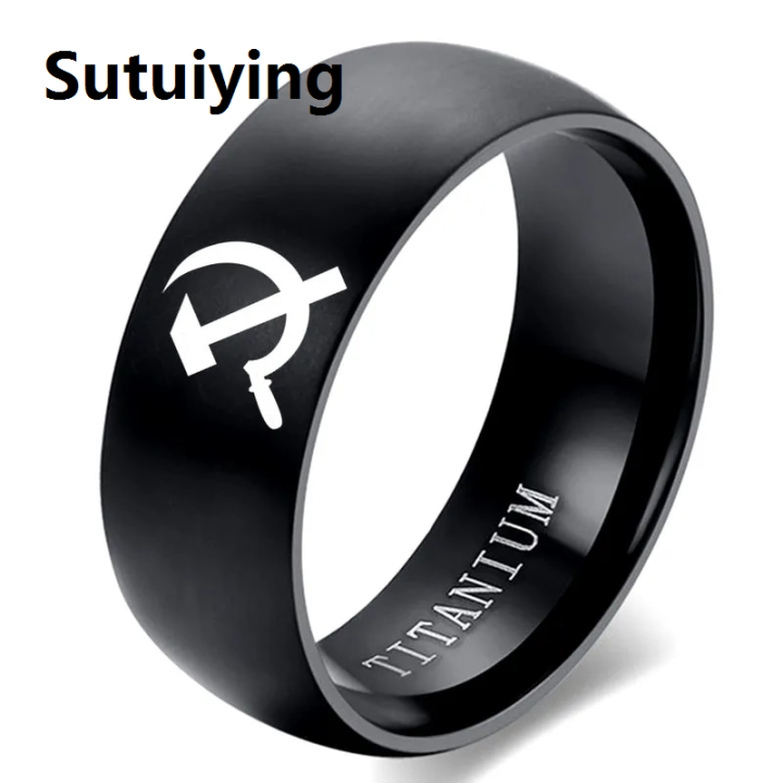 Sutuiying%20MOREDEAR%202020%20Fashion%20Jewelry%20Hammer%20and%20Sickle%20Ring%20Titanium%20Steel%20Rings%208mm%20Men's%20Ring%20Cocktail%20Ring%20for%20Anniversary%20Gift%20-%20Image%202