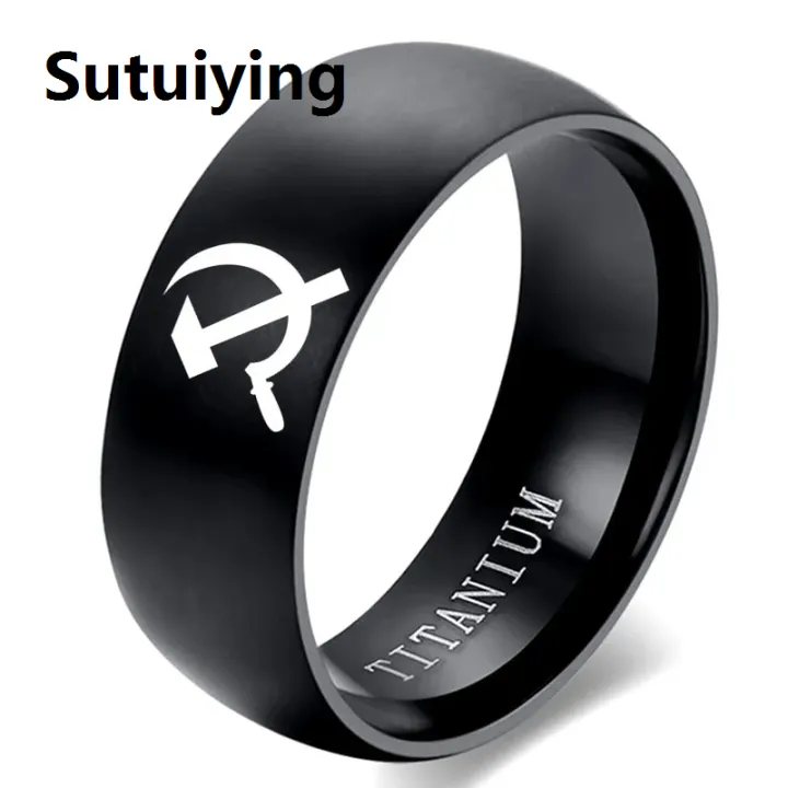 Sutuiying%20MOREDEAR%202020%20Fashion%20Jewelry%20Hammer%20and%20Sickle%20Ring%20Titanium%20Steel%20Rings%208mm%20Men's%20Ring%20Cocktail%20Ring%20for%20Anniversary%20Gift%20-%20Image%202