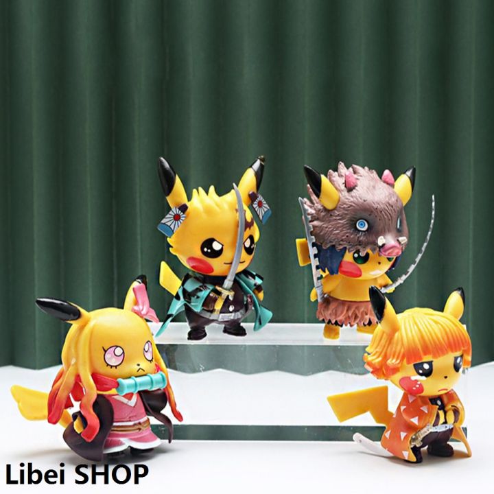 Libei Libei SHOPLuxury 4pcs Pokemon Anime Figures Pikachu Cosplay Demon ...