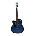 Givson Glossy Blue Topoz Left Hand Guitar With Free Guitar Bag And Guitar Picks. 
