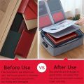 Important File Pocket Holder,Document Organizer Box,Oxford Waterproof Document Storage Bag with Safe Code Lock (Gray). 