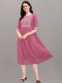 Women A-line Pink Dress one piece Traditional Ethnic wear for Occasion Casual Festive Party  comfy wear. 