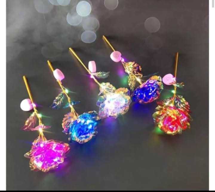Lighted Roses Metallic Rose With LED Light /Creative Gift 24K Foil Plated Rose Lasts Forever ...