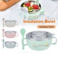 Mumlove Baby Warming Bowl Bpa Free Stainless Steel Water Injection Thermos Tableware Bowl & Spoon Set. 