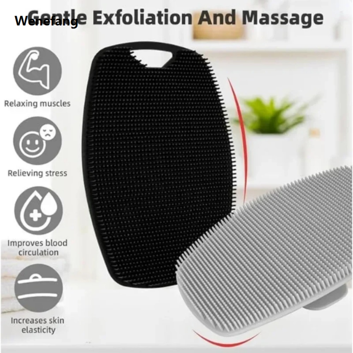 Wenefang 1pc Soft Silicone Exfoliating Brush Cleanser Body Cleansing Scrubber Shower Gentle Massage Bath Brush For Men