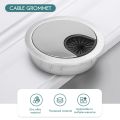 PC computer stainless steel 50 mm diameter Desk grommet cable hole cover. 