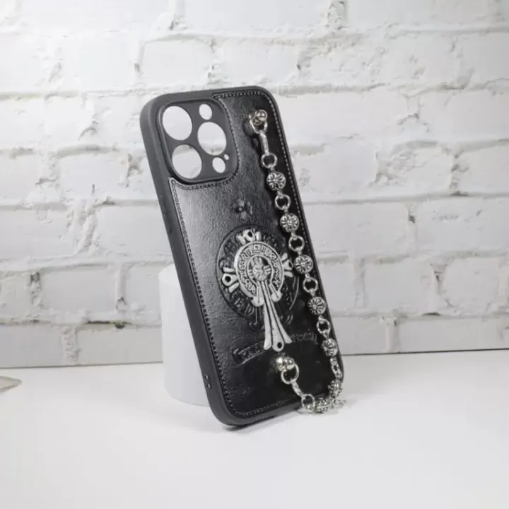 Masala%20Beads%20Metal%20Chrome%20Hearts%20Cross%20Leather%20Design%20With%20Chain%20Strap%20Stylish%20Emo%20Punk%20Fashionable%20TPU%20Soft%20Phone%20Case%20Cases%20Iphone%20Phone%20Cover%20-%20Image%202