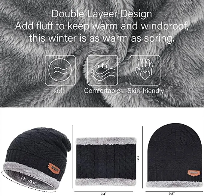 "Winter%20Muffler:%20Soft%20Woolen%20Muffler%20&%20Cap%20Set%20for%20Men%20&%20Women%20in%20Black"%20-%20Image%203