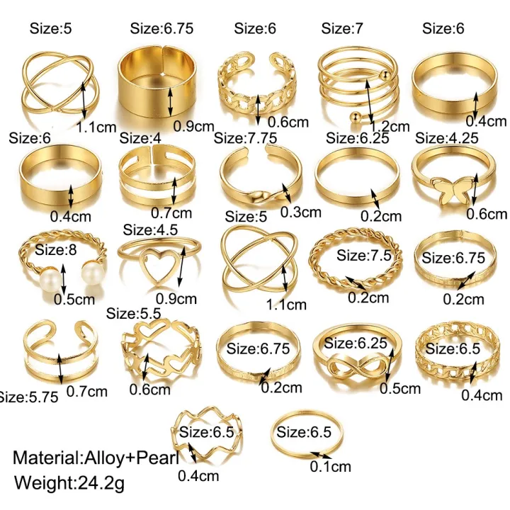 Enacolor%2022Pcs/Set%20New%20Butterfly%20Ring%20Open%20Knuckle%20Ring%20Set%20Accessories%20Female%20Jewelry%20-%20Image%202