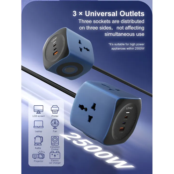 LDNIO%20SC3319%2065W%206-in-1%20Power%20Socket%20Cube%20-%20Universal%20Outlet%20Extension%20Cord%20with%202%20USB-C%20PD%20&%201%20USB-A%20Fast%20Charging%20Port%20-%202500W%20Multiplug%20Desktop%20Charging%20Station%20for%20Laptops,%20Smartphones%20&%20Home%20Appliances%20-%20Image%203