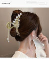 MAANGE 1Pc Ancient Style Tassel Metal Flower Clip Large Back of the Head Hair Arrangement Shark Clip HCM6013760. 