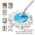 Stainless Steel Pole Spin Mop Extendable Handle 360 Degree Rotating Floor Cleaning Mop- Blue. 
