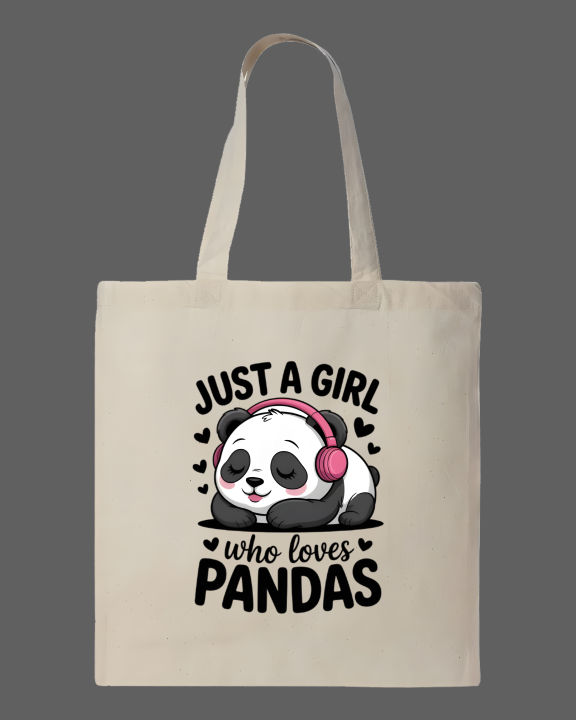 Cute%20"Just%20a%20Girl%20Who%20Loves%20Pandas"%20Printed%20Tote%20Bag%20%20%E2%80%93%20Eco-Friendly%20Cotton%20Shoulder%20Shopping%20Bag-White,%20Black%20-%20Image%202