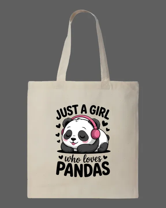 Cute%20"Just%20a%20Girl%20Who%20Loves%20Pandas"%20Printed%20Tote%20Bag%20%20%E2%80%93%20Eco-Friendly%20Cotton%20Shoulder%20Shopping%20Bag-White,%20Black%20-%20Image%202