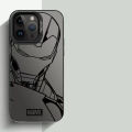 Marvel Black Spider Man Iron Man Graffiti Phone Case Compatible for IPhone 15 11 12 13 14 7 8 Pro Max XR X XS Max Soft Shockproof Cover. 