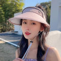 Face Mask UVUV Sun Hat New Korean Style Ladies Summer Beach Sun Hat Protective Wide Brim Outdoor Sun Hat. 