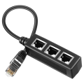 Ethernet Splitter 1 to 3 for Home, Office, School Network Expansion Black 1 Piece. 