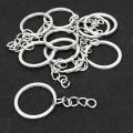 Stainless Steel Keychain Set. 50 Pieces Key Rings Anchor Chain For DIY Crafts. 