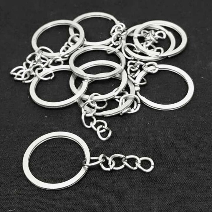 Stainless Steel Keychain Set. 50 Pieces Key Rings Anchor Chain For DIY Crafts