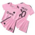 Miami Messi Jersey Children's Soccer Kit Set C Argentina World Cup Team Uniform for Girls and Boys Elementary School Students. 