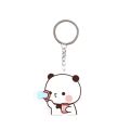 Acrylic Super Cute Couple Keychain Schoolbag Ornaments Sweet Animal Cute Cartoon Bubu Dudu Key Chain Kawaii Cartoon Bubu Dudu Panda Bear Keyring School Bag Accessories. 