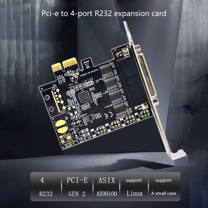 PCI-E%20Serial%20Port%20Card%20PCI-E%20To%204%20Serial%20Port%20RS232%209-Pin%20Industrial%20Control%204%20Port%20Expansion%20Card%20AX99100%20with%20Line%20-%20Image%205