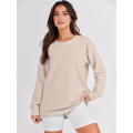 Women'S Oversized Sweatshirts Crewneck Long Sleeve Pullover Shirts Side Zipper Hoodies 2025 Fall Clothes. 