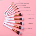Uonevic Scholar Brush 5 Big 5 Small Eyes 10 Pieces Big Plum Stone Pattern Portable Makeup Brush Set Shadow Lipstick Makeup Tools Portable Chu. 