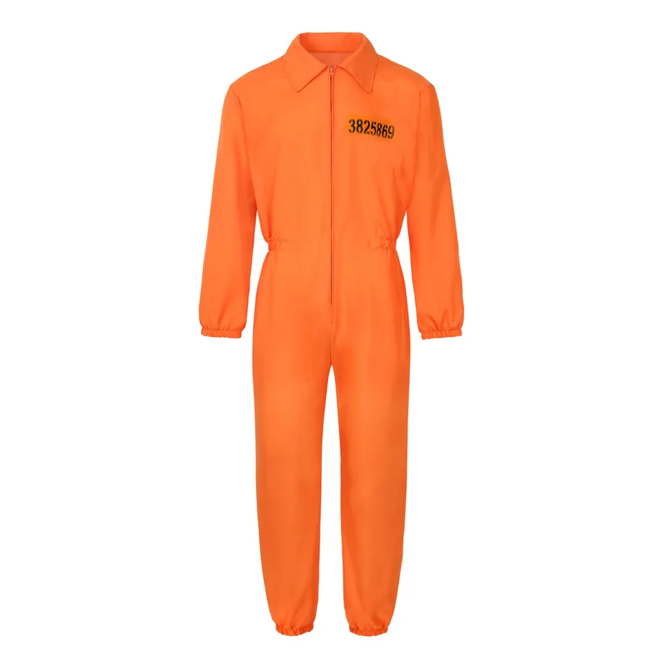 CARAT Prisoner Jumpsuit Costume Spooky Halloween Prisoner Cosplay