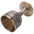 6X Classical Metal Wine Cup Handmade Small Goblet Household Copper Wine Glass Carving Pattern. 