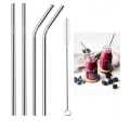 High Grade Metal Stainless Steel Straw Set  -5 Pcs. 