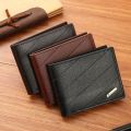 6 Slot 2 Fold Purse Business Multi-position Thin Men's Hand Bag Wear-resistant Retro Male Leather Purse Travel. 