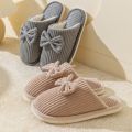 KEBETEMEFashion Women's Bow Slippers Fall/Winter Indoor Bedroom Floor Lightweight and Comfortable Soft Warm Slippers for Home. 